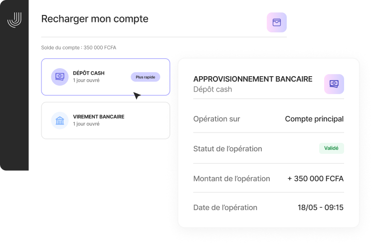J'approvisionne mon compte Julaya depuis mon compte bancaire