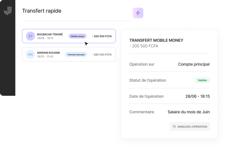 Je transfère de l’argent rapidement et en sécurité à mes COLLABORATEURS